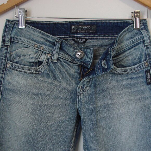 Silver Jeans McKenzie Crop Capri Light Wash 7.5" Rise Stretch Size 26 - Picture 7 of 13